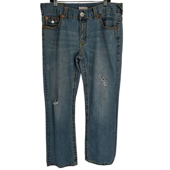 True Religion Limited Edition 0001-1205 Lightwash Straight Leg Jeans Men Size 38 - Picture 1 of 11